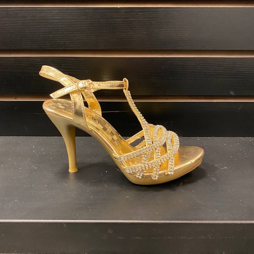 Gold Rhinestone Heels - Picture 2 of 4